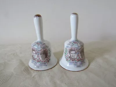 Buy Mercian China Pair Of Commemorative Hand Bells Prince Charles & Diana Wedding • 7.99£