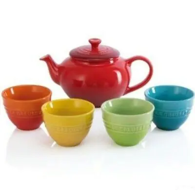 Buy Le Creuset Tea Set Pot Cup Rainbow Collection • 138.21£