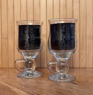 Buy Galway Irish Crystal Coffee Glasses With Etched Shamrock Design + Box • 6£