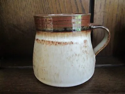 Buy Studio Pottery Mug Oatmeal & Brown Handmade Vintage No Maker's Mark • 4.99£