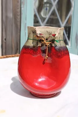 Buy Signed Manuel Garcia Arroyo Studio Art Pottery Glazed Sack Vase Red • 43.21£