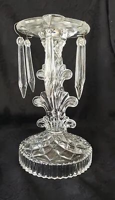 Buy Antique 1920's Ornate Glass Candle Holder Crystal Prisms Victorian • 33.56£
