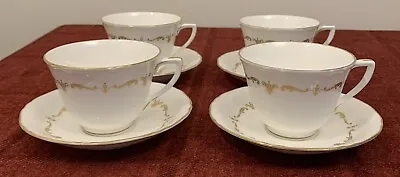 Buy 4 Royal Worcester Gold Chantilly Duos, Cups & Saucers  • 15£