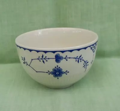 Buy Vintage Furnivals Denmark Blue Sugar Bowl - Part Ribbed Sides - 9 Cm (3.5 ) Di'r • 4.30£
