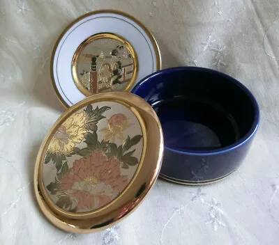 Buy The Art Of Chokin 24k Gold Edged Trinket Dish With Lid And Pin Dish Signed   • 12.50£