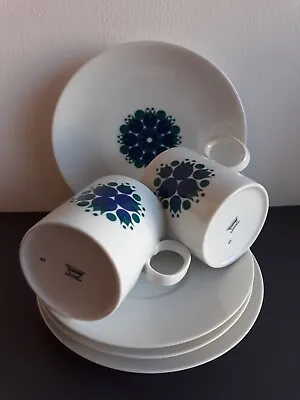 Buy Vintage Thomas Germany Pinwheel Porcelain Trios - 2 Cups 2 Saucers 2 Plates • 15.95£