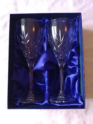 Buy 2 X Royal Doulton Crystal Hellene Wine Glasses Water Goblets In Presentation Box • 52£