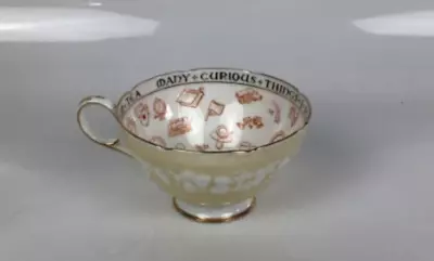Buy Paragon Fortune Telling Divination Tea Cup In Yellow Embossed Fine China Rare • 29.99£