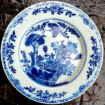 Buy Mid 18th Century English Antique Delftware Plate In The Chinoiserie Manner • 150£