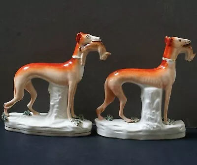 Buy Victorian Staffordshire Whippet Hound Dog Figures • 29£