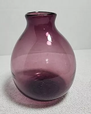 Buy Vintage Purple Hand Blown Bottle Vase 6  • 14.34£