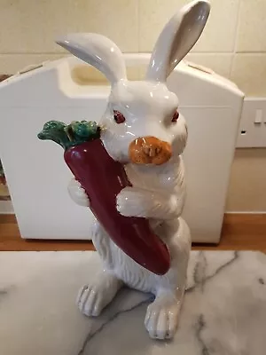 Buy  Rabbit Xtra Large Pottery Rabbit Holding Carrot H14  X W5  Vgc • 20£