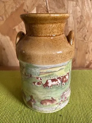 Buy Presingoll Pottery Cornwall Cornish Pastoral Scene Milk Churn Urn Vase • 9.99£