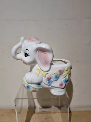 Buy Vintage Dutch Pottery Circus Elephant Ceramic Planter MCM Approx 6” X 6” (L2) • 18£