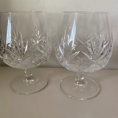 Buy Pair Of Lead Crystal Cut Glass Brandy Glasses  • 7.99£