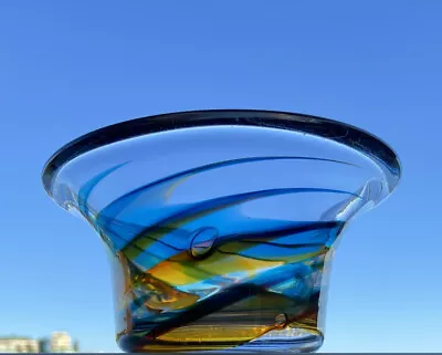 Buy GORAN WARFF KOSTA BODA Bowl Wave Bubbles Art Glass Signed, 1970's, H3  • 122.34£
