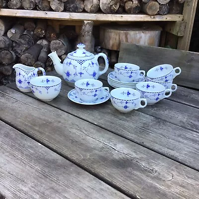 Buy Vintage Masons Furnivals Denmark Blue Tea Set Teapot Cups Saucers Jug Sugar Bowl • 60£
