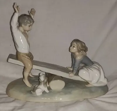 Buy Lladro - 4867 - Seesaw - Children Playing - Porcelain Figurine • 29.99£