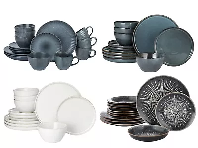 Buy 12 Or 16 Piece Dinner Set Stoneware Reactive Glaze Plates Bowl Set Service For 4 • 59.99£