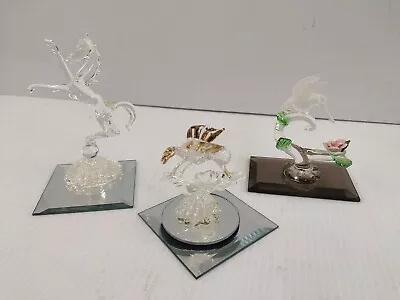 Buy Glass Animal Ornaments And Mirror Bases X3-Good Condition (U2)  • 5£