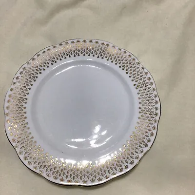 Buy Queen Anne White & Gold Fine Bone China￼ 8.5” Salad Plate.  Made In England • 9.48£