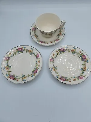 Buy 3 Saucers And 1 Cup Crown Ivory  Floral 6  China Dinnerware Vintage  • 14.31£