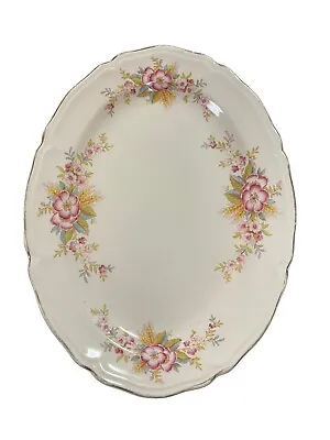Buy Edwin M. Knowles Floral Pattern Platter SEMI VITREOUS Vintage 1940's Farmhouse • 13.25£