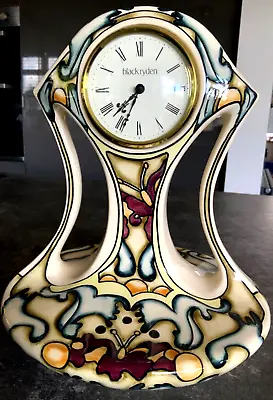 Buy Moorcroft Pottery  Black Ryden  Unusual Shape Clock Signed 65/100 • 425£