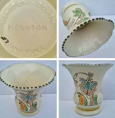 Buy Vintage Honiton Pottery Art Deco 6  Tall 'Monkton' Vase • 13.99£