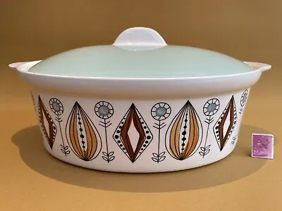 Buy Egersund Norway Kongo Oval Ceramic Lidded Casserole/Serving Dish MCM Vintage 60s • 29.99£