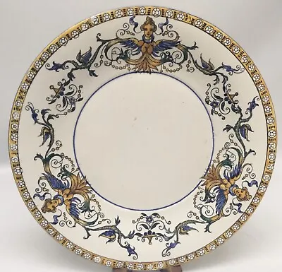 Buy Antique GIEN Renaissance Dinner Plate Mythical Creature Winged Woman C.1871 • 132.82£