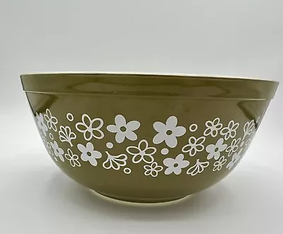 Buy Vintage PYREX Mixing Bowl Spring Blossom Green Crazy Daisy 403 2.5QT Kitchen • 22.96£