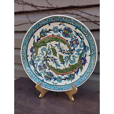 Buy Vintage AZIM Kutahya Turkish Hand Painted Pottery 12 1/4  Wall Charger • 42.65£