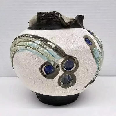Buy Rustic Studio Pottery Vase Pot Decor Cactus Raku Brutalist Abstract Unmarked • 47.43£