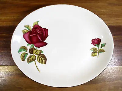Buy Vintage Swinnertons Staffordshire  Nestor Vellum  Alexandria Red Rose Platter • 21.68£