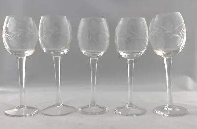 Buy Tyrone Irish Crystal Dungannon Clear Etched Glass White Wine 6 Cylinders Barware • 142.39£