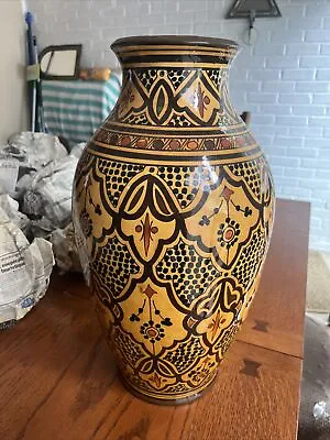 Buy Vintage Moroccan Safi Pottery Vase - Signed - 17 Inches Tall • 86.31£