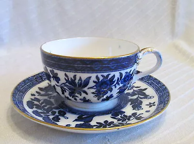Buy Antique Coalport Porcelain Fine China Cobalt Blue&White Flowers Bird Cup&Saucer • 35.08£