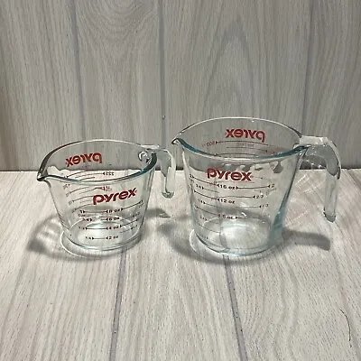 Buy Pyrex (2) Measuring Pitchers (2 Cups & 1 Cup) Metric, Cups, Ounces With Handles • 19.20£