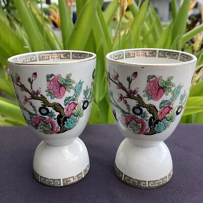 Buy 2 Antique Maddock Royal Vitreous England 'Indian Tree' Gold Trim Double Egg Cups • 22.52£