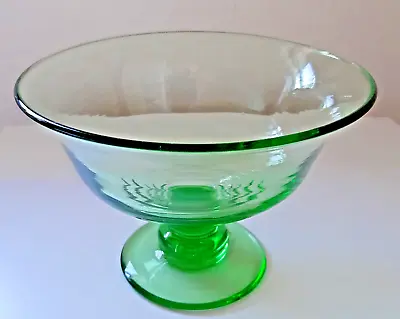 Buy Large Victorian Green Glass Handblown Pedestal Bowl / Vase • 10.99£