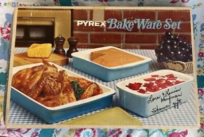 Buy Vintage Pyrex Horizon Blue Bake Ware Set In Original Box • 327.18£