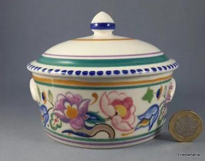Buy Poole Pottery  Art Deco  Butter Tub & Lid - Truda Adams Design #781 • 22£