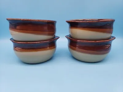 Buy 4 Pc CRESTWARE  Onion Soup Crock 5” Ceramic Caramel Chili Brown 10 OZ • 33.69£