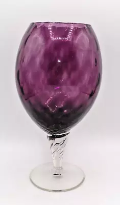 Buy MCM Empoli Diamond Optic Amethyst Purple Brandy Glass Vase Twisted Stem 9  • 18£