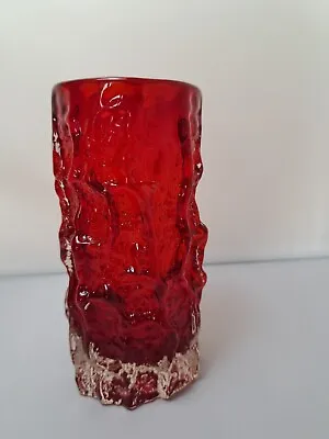 Buy Whitefriars  Ruby Red Bark Vase 6   Inches  9689 Excellent Cond. • 70£
