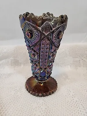 Buy Imperial Glass 536 Amethyst Carnival Vase Gl Is Imprinted On Bottom • 37.40£