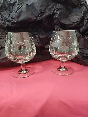 Buy Stuart Crystal Cascade Fuchsia Pattern Brandy Glasses X 2 • 50£