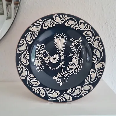 Buy Blue & White Bird/Dove Terracotta Slipware Wall Plate ? Romanian Arta Aplicata • 10£