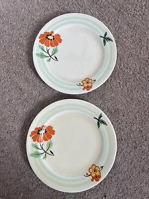 Buy WOODS IVORY WARE ART DECO STYLE SIDE PLATES X2 • 6£